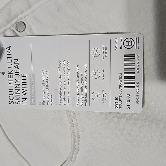 Athleta Sculptek Ultra Skinny White Jeans Size 20X NWT‎ - Picture 6 of 8
